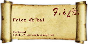 Fricz Ábel névjegykártya