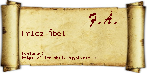 Fricz Ábel névjegykártya